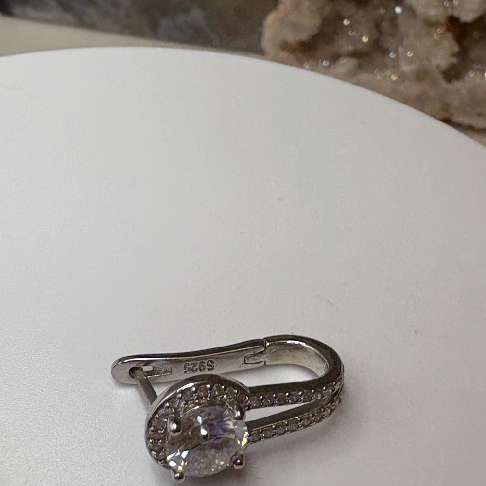 24CT Moissanite Halo Drop Earrings in 925 Sterling Silver - Picture 8 of 17